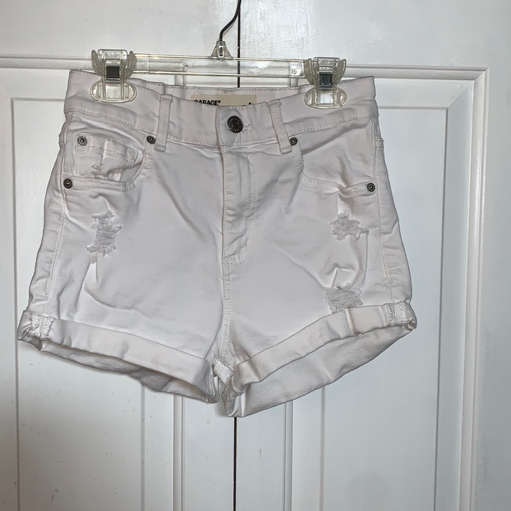 White denim shorts